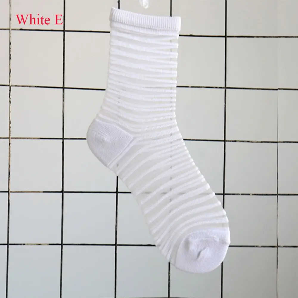 1 пара, новые модные кружевные сетчатые ажурные носки, нейлоновые прозрачные эластичные тонкие женские носки из сетчатой пряжи - Цвет: E-white
