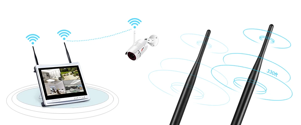ANRAN 4CH камера видеонаблюдения с WIFI системы 12 "сетевой видеорегистратор LCD комплект 1080 P HD ночное видение наблюдения IP камера Открытый