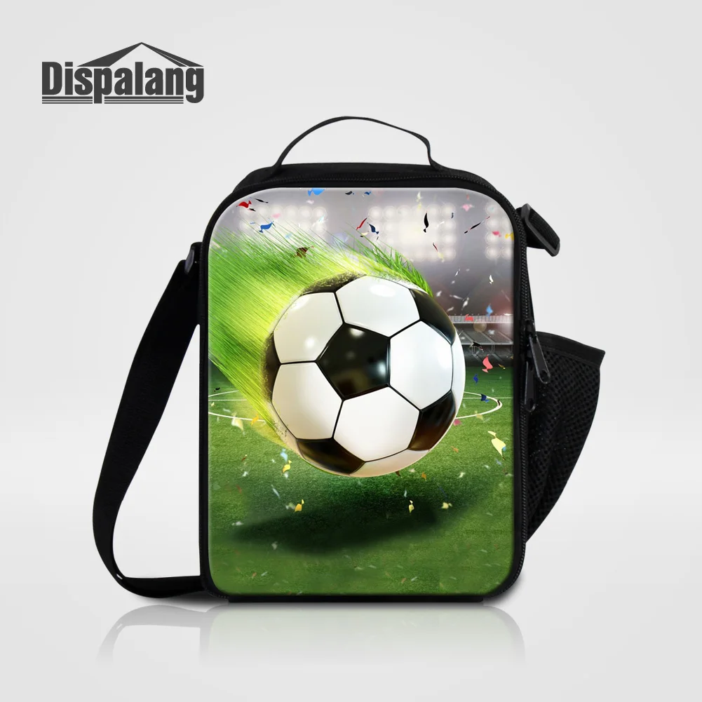 Bolsas para a Escola Refrigerador de Alimentos Dispalang Masculino Isolamento Térmico Almoço Soccers Impressão Bolsa Meninos Pequeno Piquenique Crianças Caixa