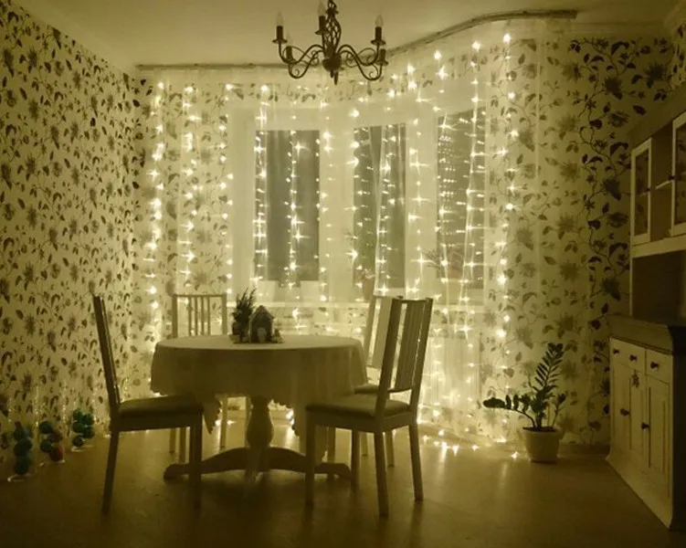 3 м x 3 м 300 светодиодный гирлянда сосулька рождественские сказочные огни наружные дома для свадьбы/вечерние/занавески/украшения сада