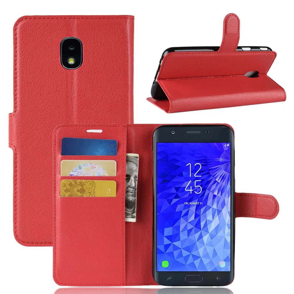 Кожаный чехол-книжка для Samsung Galaxy J7 2018/Refine/J7 V 2nd Gen/Crown/Star/Aura/Aero/Top/Eon | Мобильные