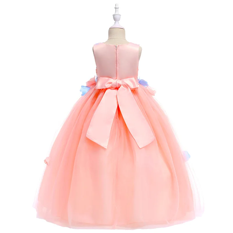 Flower Girl Princess Dress 2018 New Cute Party Kids Dresses For Girls Wedding Gown Long Children Dresses Prom Teen Girls Costume (6)