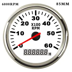 6 K/8 K RPM лодка Тахометр для дизель, бензин автомобиль Лодка rpm метр датчик с песочные часы красная подсветка 9 ~ 32 V