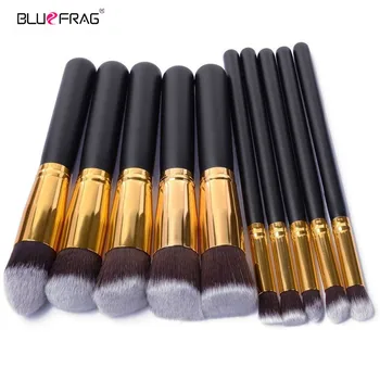 

BLUEFRAG 10 Pcs Makeup Brushes Superior Professional Soft Cosmetics Make Up Brush Set Kabuki Brush kit Makeup Brushes Wholesale