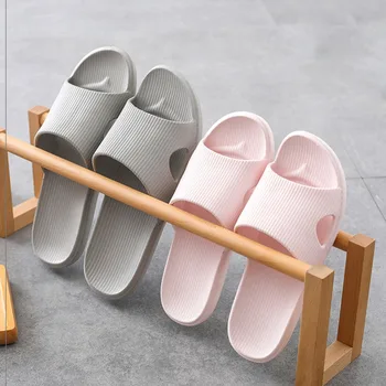 

Men Slippers Casual Gray Blue Shoes Non-slip Slides Bathroom Summer Sandals Soft Sole Flip Flops Man