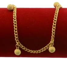 1 шт. Золотой ножной браслет цепочка золотистого цвета шарообразные цепи ювелирные изделия 9,8 дюйма бижутерия для ног