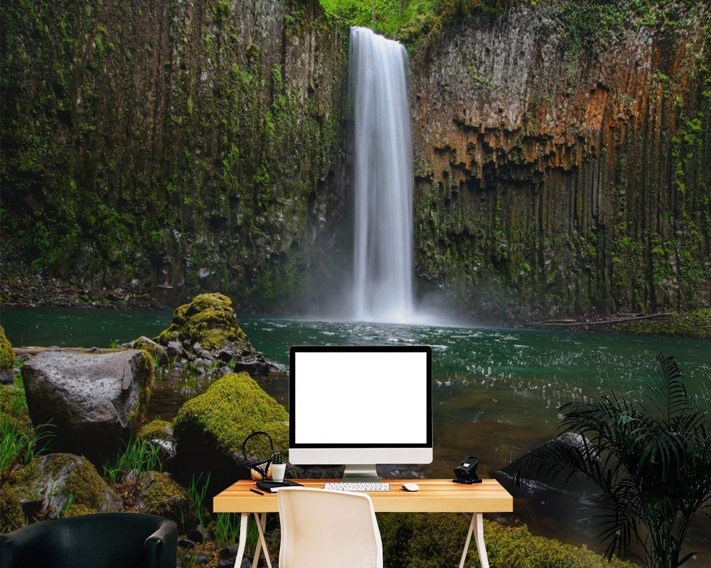

Custom papel de parede 3d, Calm Waterfall fresco for living room bedroom sofa backdrop home decor wallpaper