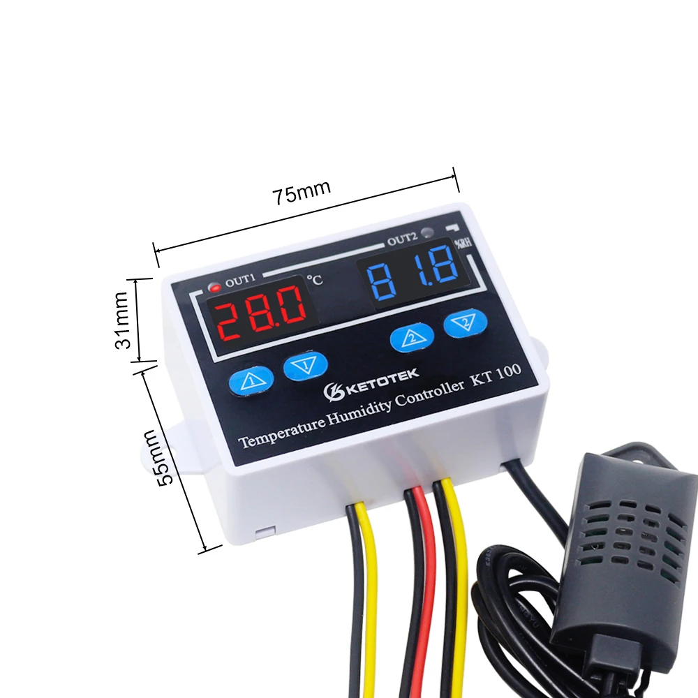 KT100 Digital Thermostat Humidity Controller Egg Incubator Temperature Humidity Controller 10A Direct Output Hygrometer Control digital thermostat digital temperature controller digital humidity controller