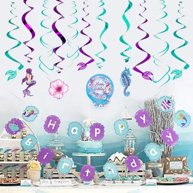 Under The Sea Baby Shower Party Decor Mermaid Table Centerpiece