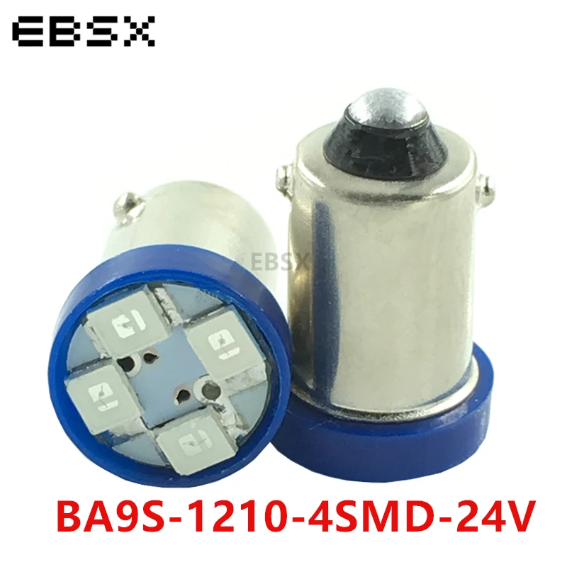

EBSX 24V 50/100pcs BA9S 1210 4 SMD LED T4W T11 Car Interior Reading Lights Auto Side Wedge Bulb Tail Lamp White Red Car Lights