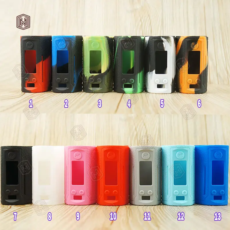 

free DHL RHS 50pcs silicone case for WISMEC Reuleaux RX GEN3 Dual 230W 13 colors Wrap skin sleeve Dustproof silicone cover
