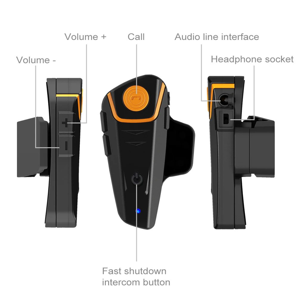 BT-S2 беспроводной Bluetooth 3,0 мотоциклетный шлем Интерком 1000 м Переговорная гарнитура с fm-радио+ наушники с европейской вилкой Motocicleta