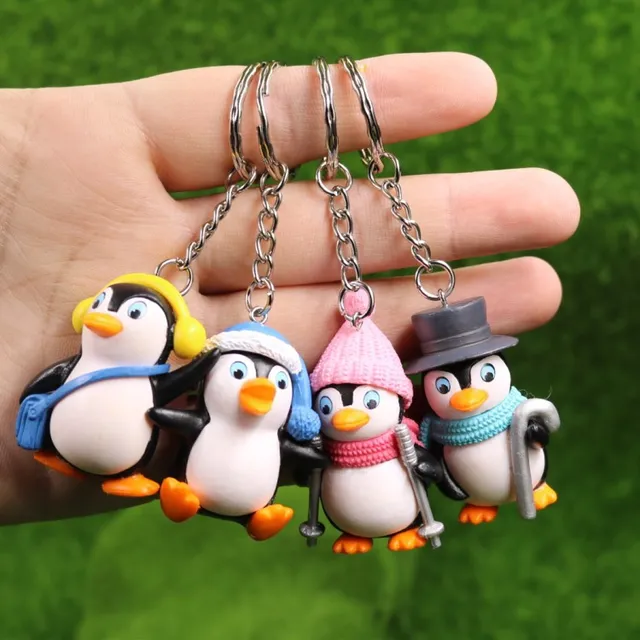 Penguin Keychain Bag Car Key Chain Cute Animal Pendant Figure Keyring