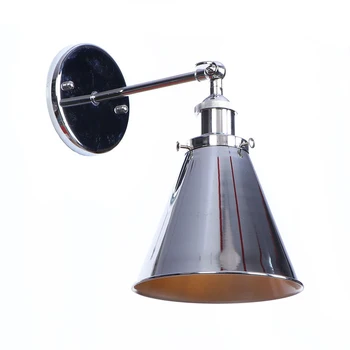 

Silver Adjustable Arm Vintage Wall Lamp LED Edison 4w Bathroom Mirror Light Retro Loft Industrial Wall Lights Fixtures