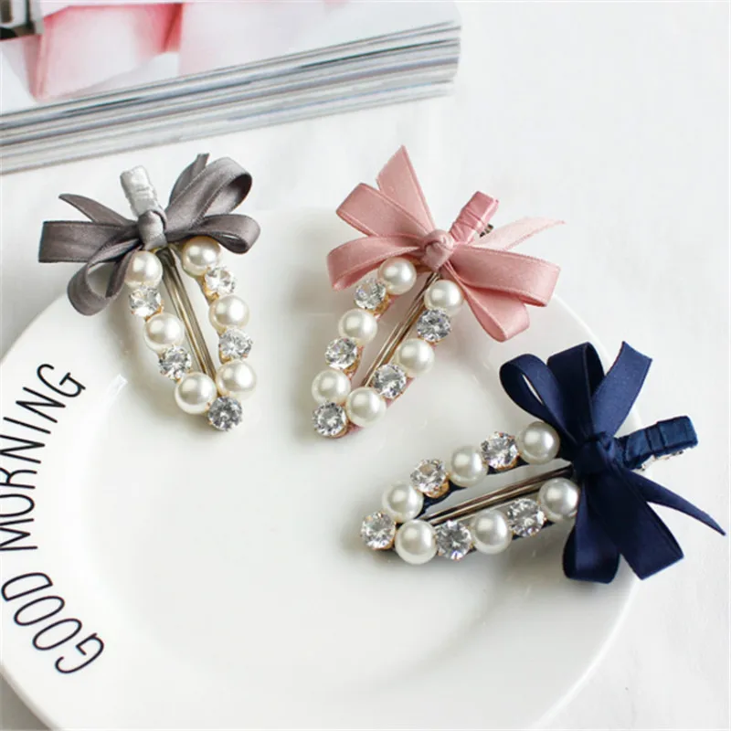 Children Girls Hair Clips Women Fashion Rhinestones Beaded Hair