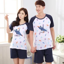Летняя мужская пижама парные пижамы женские пижамы Pijama hombre Masculino Бумажные краны пижамы мужские пижамы Хлопок Домашняя одежда