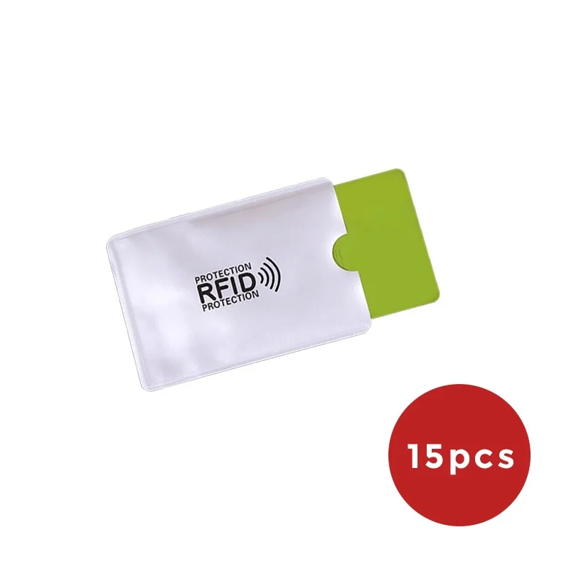 

15 piece Anti Rfid Wallet Blocking Reader Lock Bank Card Holder Id Bank Card Case Protection Metal Credit Card Holder Aluminium