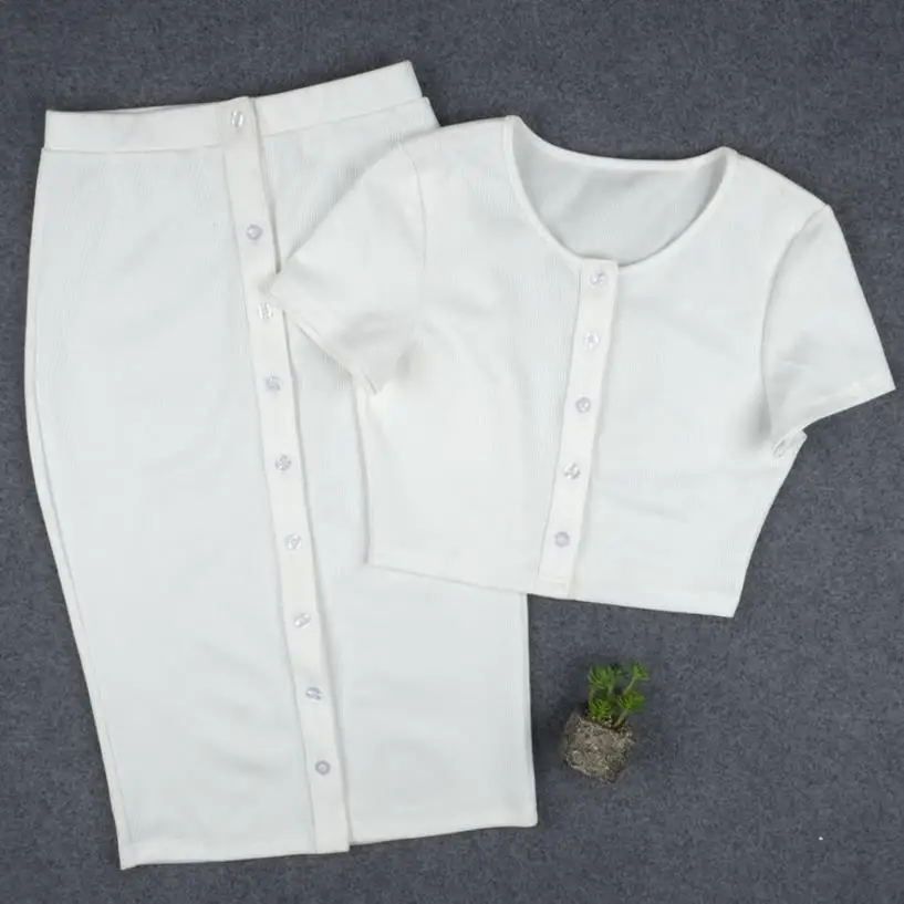 

2 piece set women suit winter crop top skirt set female two piece set
