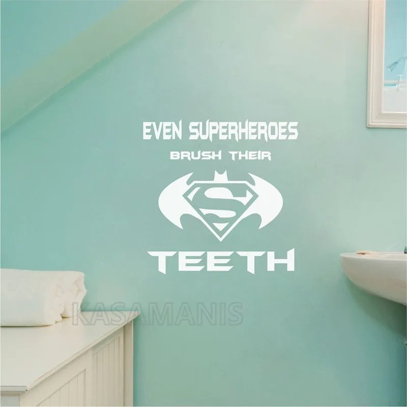 Виниловая наклейка на стену даже Superheros с зубами|Наклейки стену| |