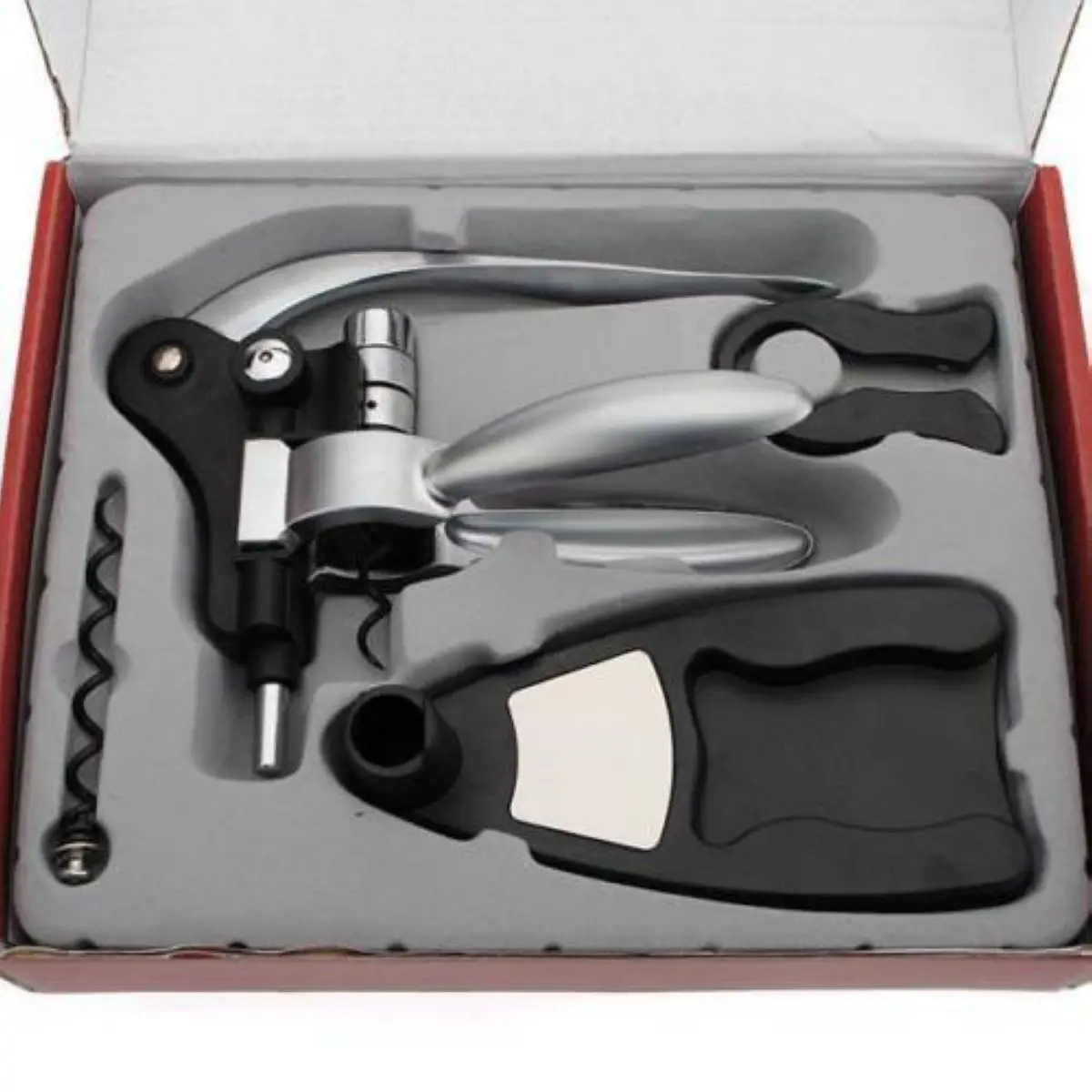 JX-LCLYL Rabbit Style Wine Opener Tool Cork Bottle Tire Corkscrew + Foil Cutter w/ Box