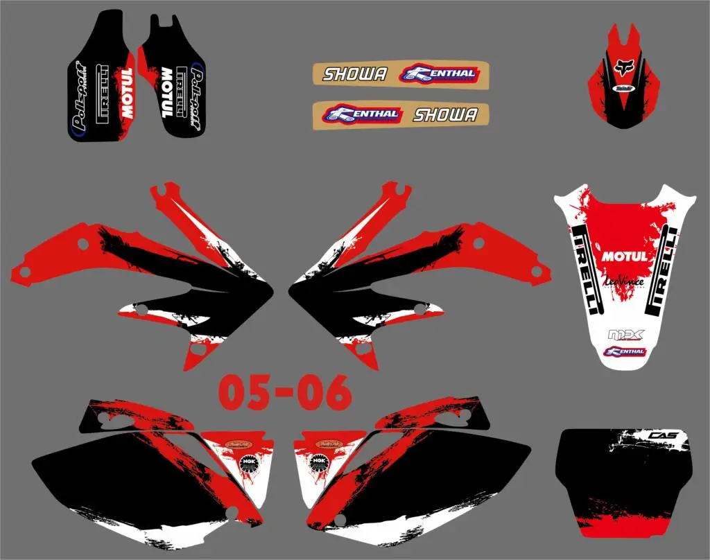 Графика и фоны наклейки Наборы для Honda CRF450 CRF450R 2005 2006 CRF 450 450R R|sticker kit|crf 450decal kit |