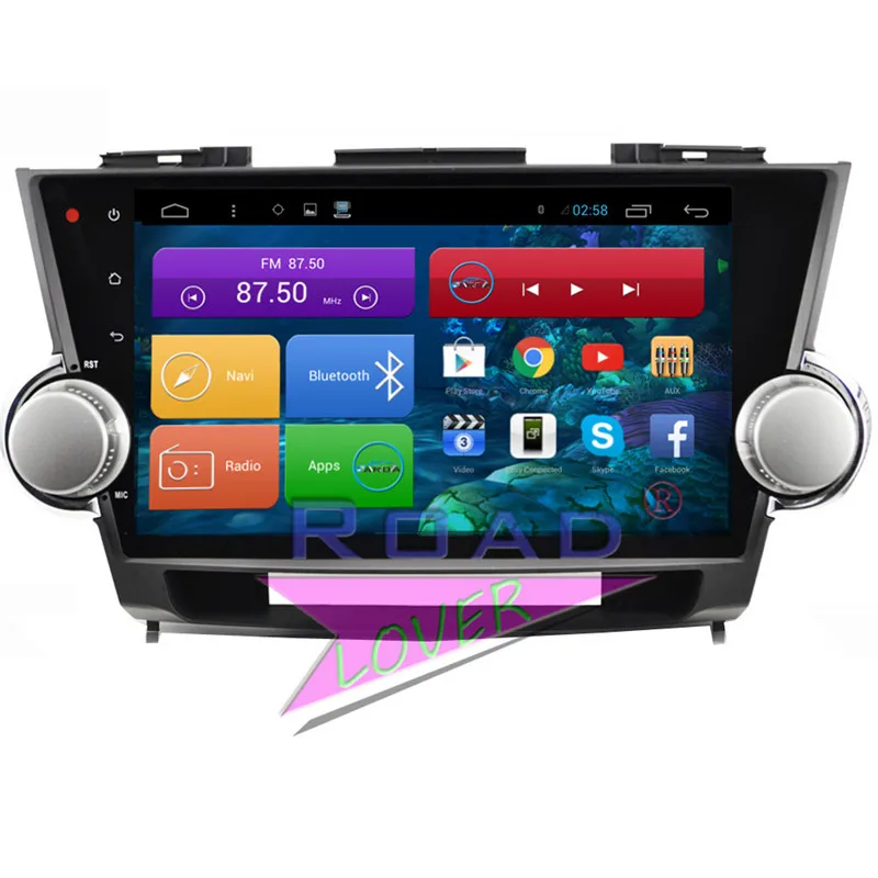 Roadlover Android 7.1 Car Head Unit Player For Toyota Highlander 2009