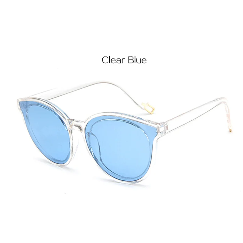 Модные роскошные солнцезащитные очки "кошачий глаз" для женщин, элегантные солнцезащитные очки "кошачий глаз", мужские солнцезащитные очки больших размеров, UV400 очки - Цвет линз: Clear Blue