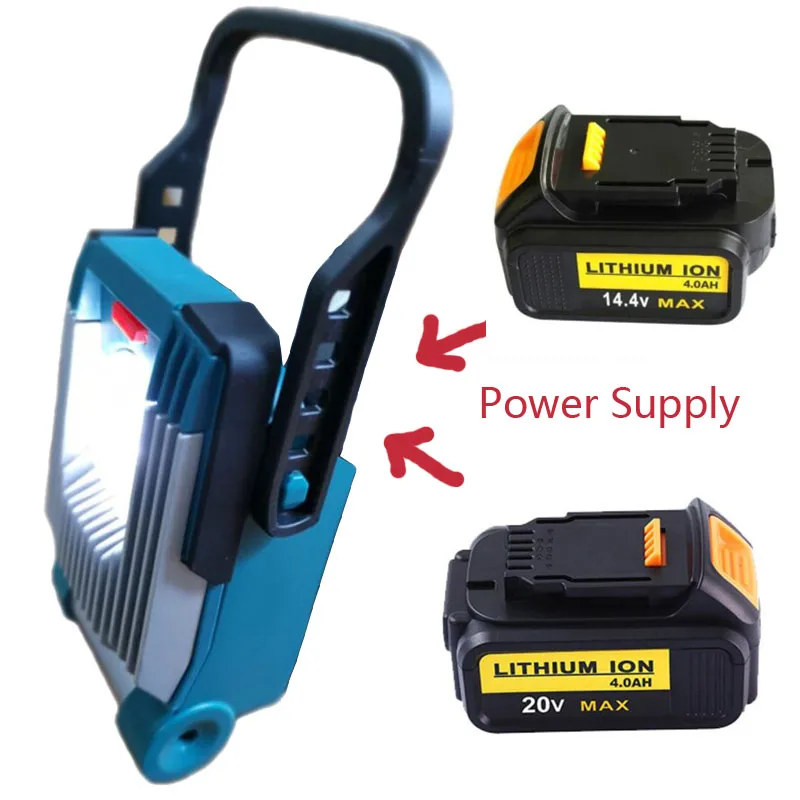 Skup Elektronarzędzie część dekoracji wnętrz budowa lampa robocza led światło dla DeWalt Makita Milwaukee Bosch 18V 20V akumulator litowo jonowy