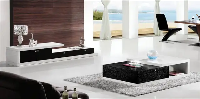 Moderne Ontwerp Balck & Wit houten Meubels Thee Salontafel TV Kast ... Moderne Ontwerp Balck & Wit houten Meubels Thee Salontafel TV Kast ...