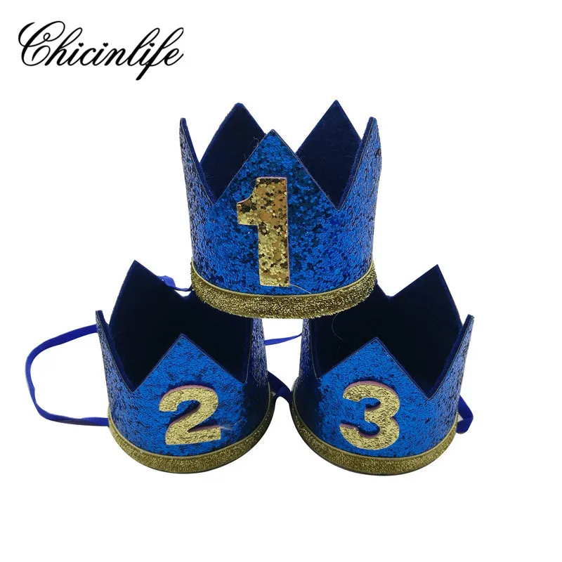 Baby Boy Birthday Headband Crown Hairband Baby Shower Hat Photo Prop kids 1st Birthday party Decoration 1Pcs