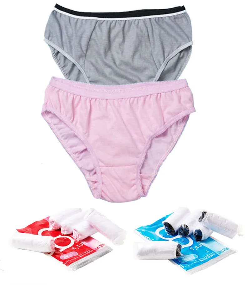 5 pcs Disposable Panties 100% Cotton Breathable Comfortable Modal Women Men Underwears Sports Travel Health Lingerie 10