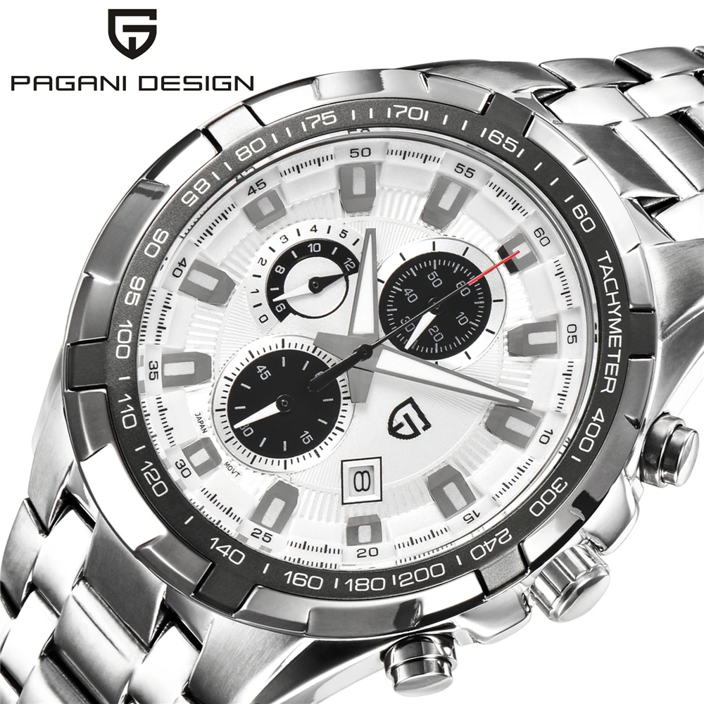

PAGANI DESIGN Movement Chronograph quartz watch three pointer waterproof luminous strip male table man watches