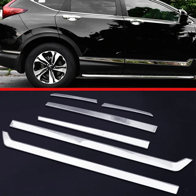 Stainless steel Side Door Body Molding Moulding Trim For Honda CR V CRV 2017 2018in Chromium
