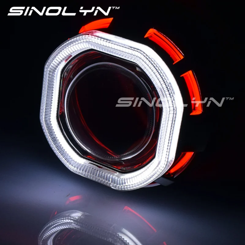 Sinolyn биксеноновый светильник для головы мотоцикла 2 5 квадратный двойной CCFL Angel Eyes