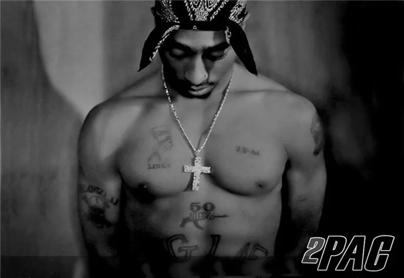 2Pac Тупак Шакур хип-хоп, певица плакат Водонепроницаемый фотографического Бумага плакат афиша ZS012 - Цвет: Цвет: желтый