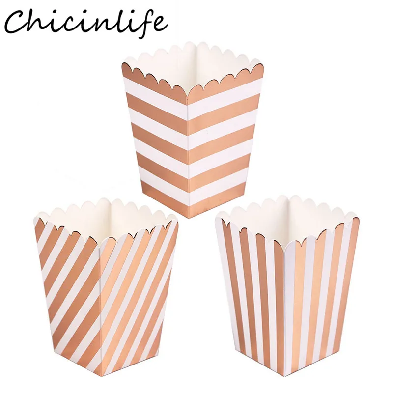 Chicinlife 1 комплект коробка из розового золота с попкорном днем рождения
