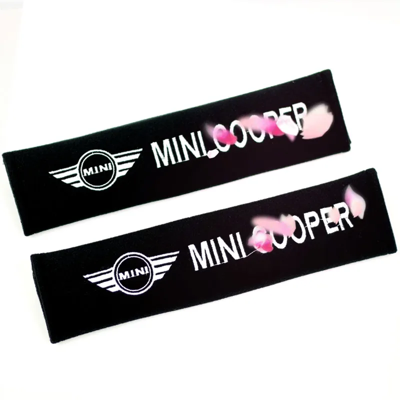 1Set/2pcs Car Styling Car Sticker Seat Belt Shoulder Pad All Cotton Case for Mini Cooper Seat