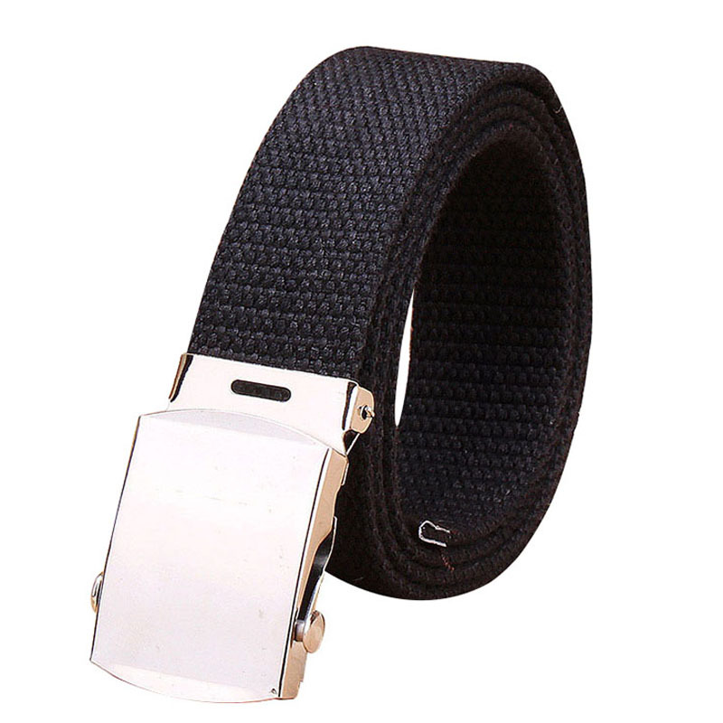 Fashion Men belt trend weaving canvas Alloy smooth buckle Men and Women belt casual simple sport cowboy belt Men