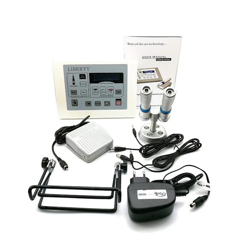 

2017 Permanent Makeup Professional Digital Tattoo Machine with foot switch Complete Cosmetic tattoo kit tattoo needle pen set007