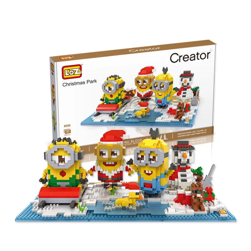 

DIY Christmas Beach Mini Modern Action Movie Dolls Diamond Bricks Learning Models Building Blocks Toys For Children