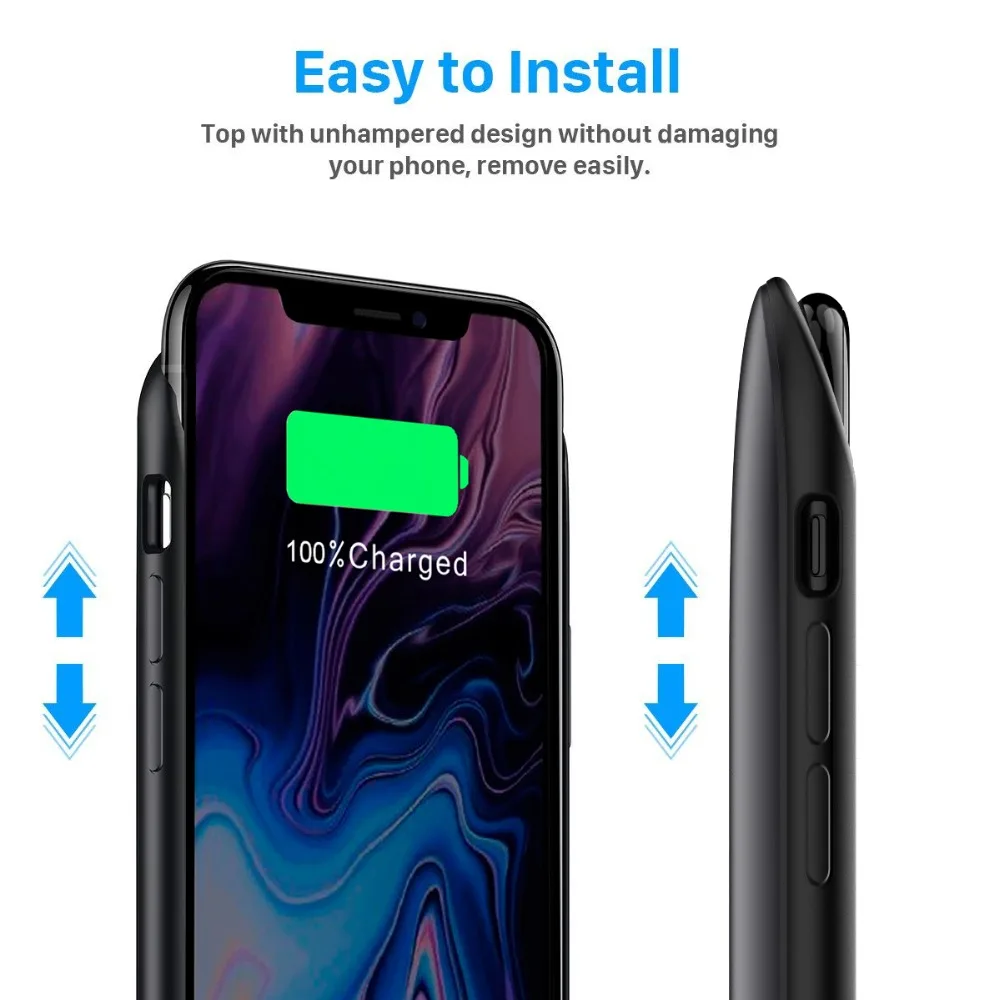 Для iphone X Xr Xs XS Max чехол для аккумулятора 6000 мАч Внешнее зарядное устройство запасная крышка корпус Поддержка проводной гарнитуры