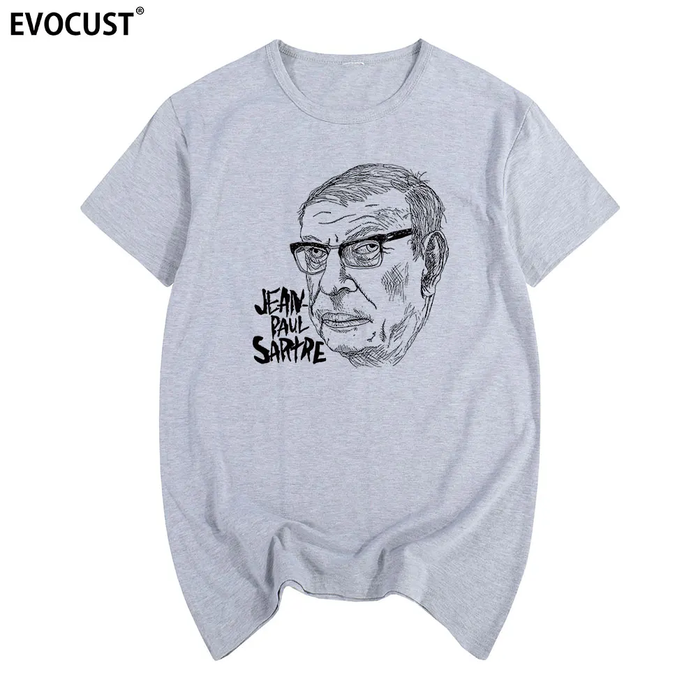 Jean Paul Sartre футболка с коротким рукавом летняя хлопковая Футболка принтом для