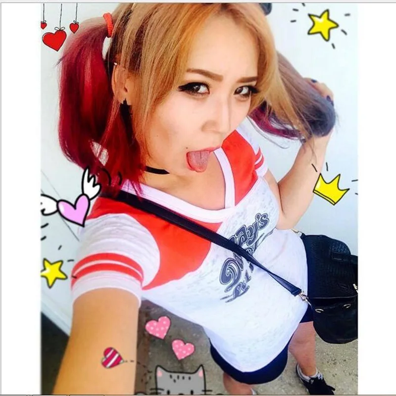 Новинка, футболка Venta caliente Burst section Comando Suicida Harley Quinn, Маскарадные костюмы, camiseta de Las Mujeres для женщин