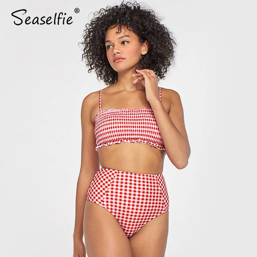 gingham swimming costume