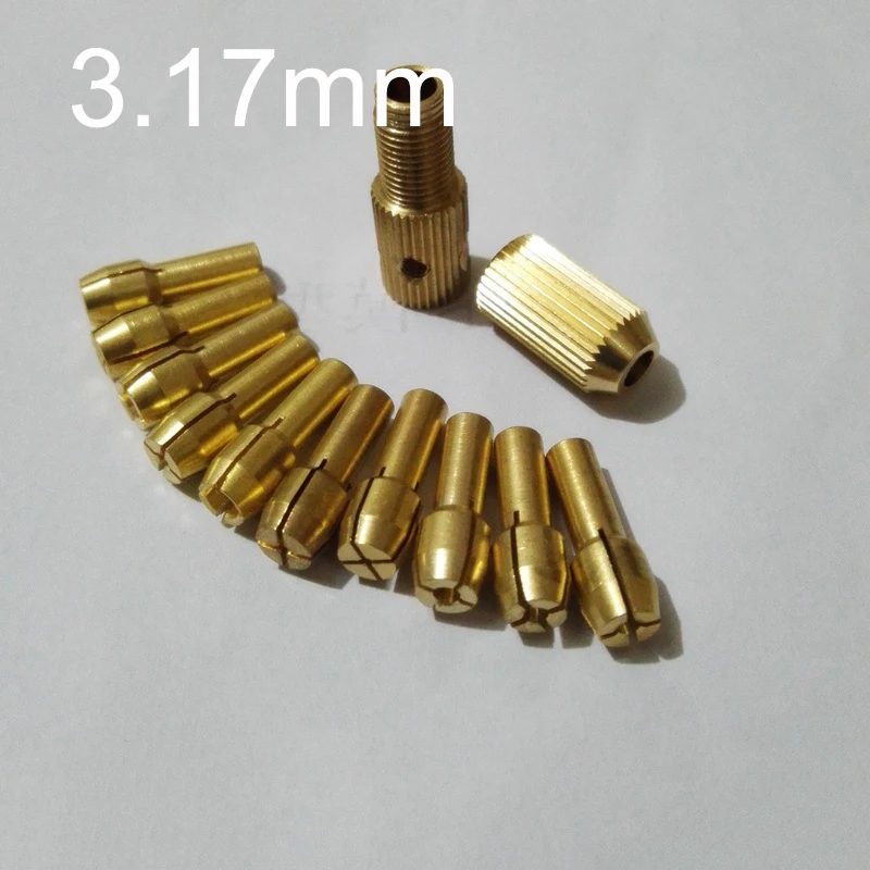 

10PCS 3.17mm Knurl Mini Drill Chucks Adapter Socket Dremel Mini Electric Drill Bits Set Power Tools Micro Drill Collet Clamp