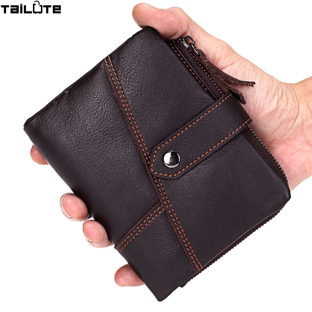 TAILUTE Brand Leather Men Wallets Top Quality Genuine Leather Walet Men