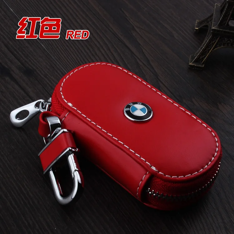 Кожа ключа автомобиля чехол Обложка для BMW X1 X5 X6 E90 E92 E60 F10 F20 F30 F32 F34 F01 F25 F26 F15 F16 E70 E71 G30 F07 Z4 автомобильный брелок - Название цвета: Красный