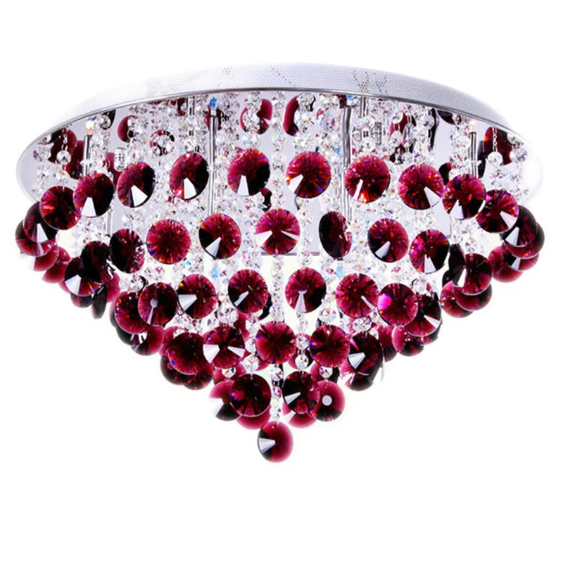 

LED crystal ceiling lamps simple modern living room dining room bedroom pastoral red romantic warm LED ceiling light ZA9064