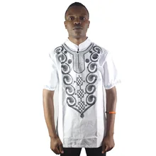 Африканские белые этнические культуры вышивка мужские топы мужская с коротким рукавом Кафтан рубашки для лета