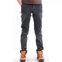 Мужские зимние рыболовные ветрозащитные флисовые Походные штаны для альпинизма